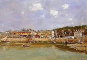 The Port of Trouville Low Tide 1897 by Eugene Boudin