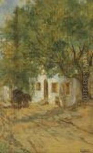 A Village Street by August Xaver Karl von Pettenkofen
