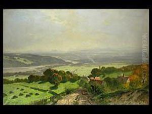 Weite Voralpenlandschaft by Richard Von Poschinger