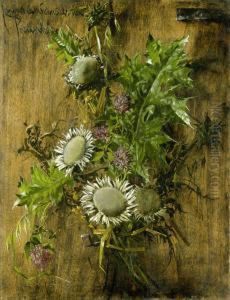 Blumenstilleben Mit Silberdisteln
