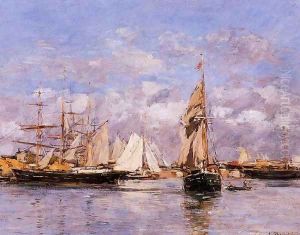 The Port of Le Havre at Sunset 1882 by Eugene Boudin