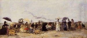 Trouville Beach Scene 1879 by Eugene Boudin