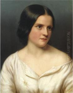 Portrait Of A Fair Faced Young Lady, Depicted Half Length by Hermine Von Reck
