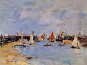 Trouville the Jettys Low Tide1 1896 by Eugene Boudin