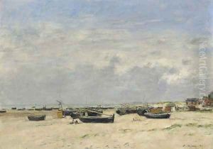 Berck, barques echouees sur la plage