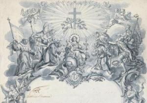 Franziskanermonche Und Ein Konigspaar Die Madonna Anbetend by Franz von Rohden
