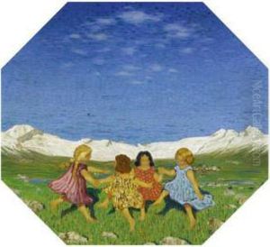 Landscape With Children In A Round Dance by Walter Von Ruckteschell