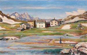 Sprng At The Alp Blaunca by Carl Albert Von Salis-Soglio
