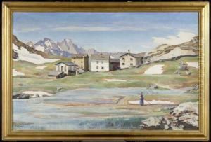 Village In Grisons by Carl Albert Von Salis-Soglio
