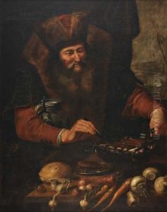 Figura Masculina Cozinhando, Alegoria Ao Inverno