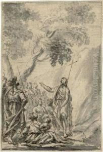 Die Predigt Johannes by Johann Jacob Von Sandrart