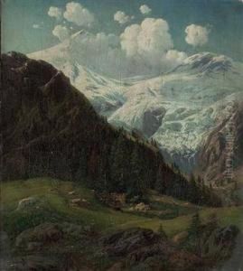 Tiroler Hochalm Mit Blick Auf Den Hintertuxer Gletscher by Josef Von Schlogl