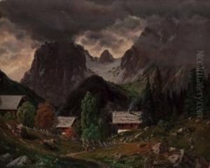 Blick Von Der Alm Auf Die Muhlsturzhorner by Josef Von Schlogl