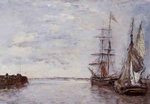 The Pilgrimage to Cythera (after Watteau) 1849 by Eugene Boudin