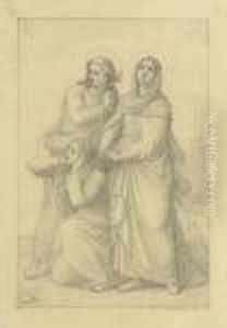 The Three Marys Under The Cross. by Johann von Schraudolph