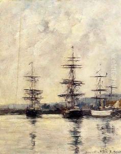 The Port at Saint-Vaast-la-Houghe 1892 by Eugene Boudin