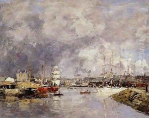 The Port of Deauville 1888-1895 by Eugene Boudin