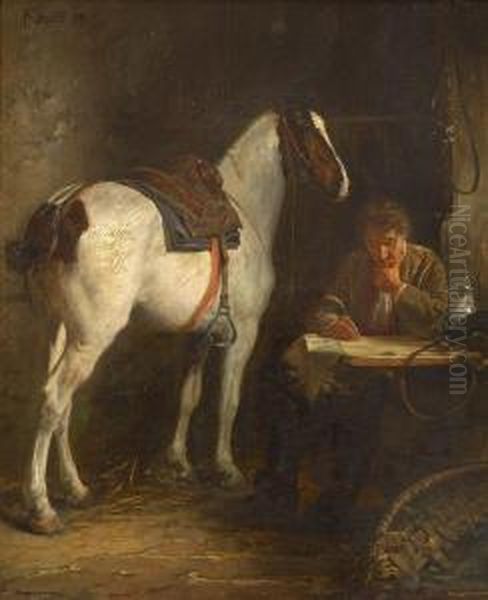 Pferd Und Reiter Im Stall - view 1