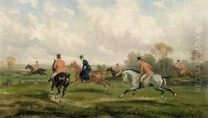 Jagdgesellschaften Mit Hundemeuten. Gegenstucke. by Alfred Von Schrotter