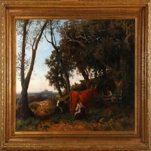A Landscape From The Dusseldorf Area by Amelia Ulrika Von Schwerin