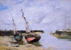 Trouville the Jettys Low Tide 1885-1890 by Eugene Boudin