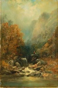 Frau Mit Kind Am Gebirgsbach by Ludwig, Louis Von Sckell