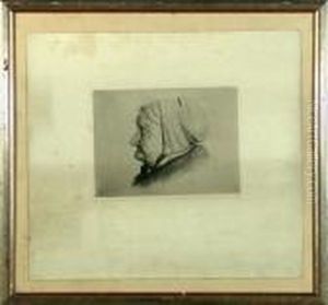 Portrait Einer Alten Frau Mit Haube. Radierung by Lothar von Seebach