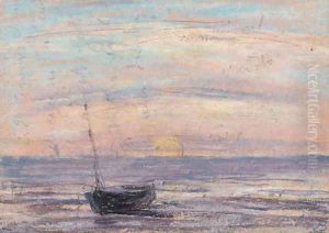 Bateau de peche by Eugene Boudin