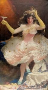 Junge Tanzerin Mit Champagnerflute. by Alexander Von Soldenhoff