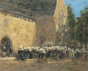 Benodet Un Pardon by Eugene Boudin