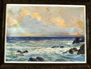 Meeresbrandung An Der Kuste Von Capri by Paul von Spaun