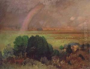 Landschaft Mit Regenbogen by Toni, Anton Von Stadler