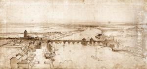 Veduta Di Francoforte Sul Meno Con Ponte Vecchio
