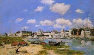 Honfleur a Dock 1885-1890 by Eugene Boudin