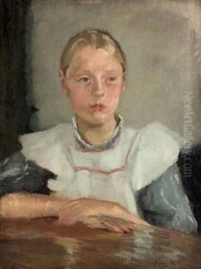 Fiatal Lany Portreja by Fritz, Frigyes Von Strobenz