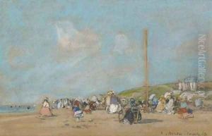 La plage de Trouville by Eugene Boudin