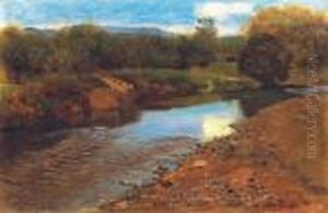 Streamside (landscape With Stream) by Paul Von Szinyei-Merse