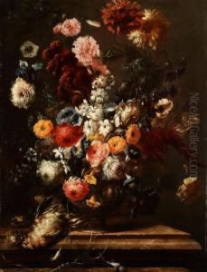Blumenstillleben by Frans Werner Von Tamm