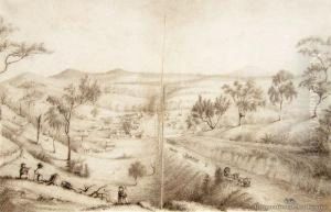 View Of The Bendigo Goldfields 1856 by Gustavus Ferdinand von Tempsky