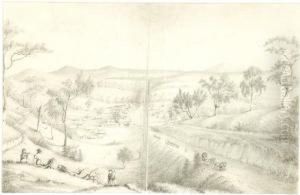 Gustavus Ferdinand Von Tempsky , View Of The Bendigo Goldfields by Gustavus Ferdinand von Tempsky