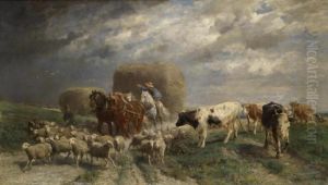 Bringing In The Haywith A Storm Approaching by Otto Karl Kasimir Von Thoren