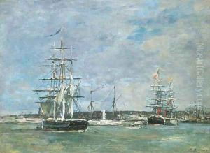 Le Havre Un bassin by Eugene Boudin