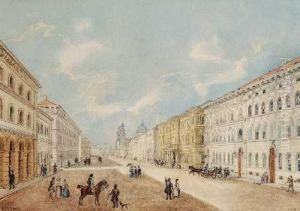 Ansicht Der Ludwigsstrasein Munchen Mit Dem Herzoglichen Palais by Margareta Von Thurn Und Taxis