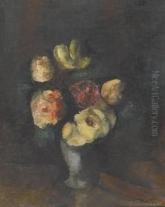 Stillleben Mit Rosen. by Johann Wilhelm Von Tscharner
