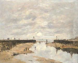 Les jetees, maree basse, Trouville