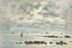 Maree basse, Saint-Vaast-La-Hougue by Eugene Boudin