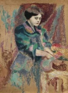 Ecole Belge, Portrait De Femme by Otto Von Waetjen
