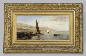 Italian Coastal Landscape by Alfred Von Waldenburg