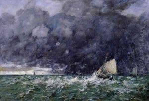 Rotterdam Le Pont de Bourse 1876 by Eugene Boudin