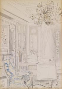 Moltkes Arbeitszimmer In Versailles by Anton Alexander von Werner